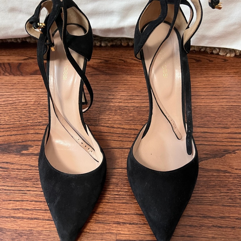 Sergio Rossi Black Suede Heels